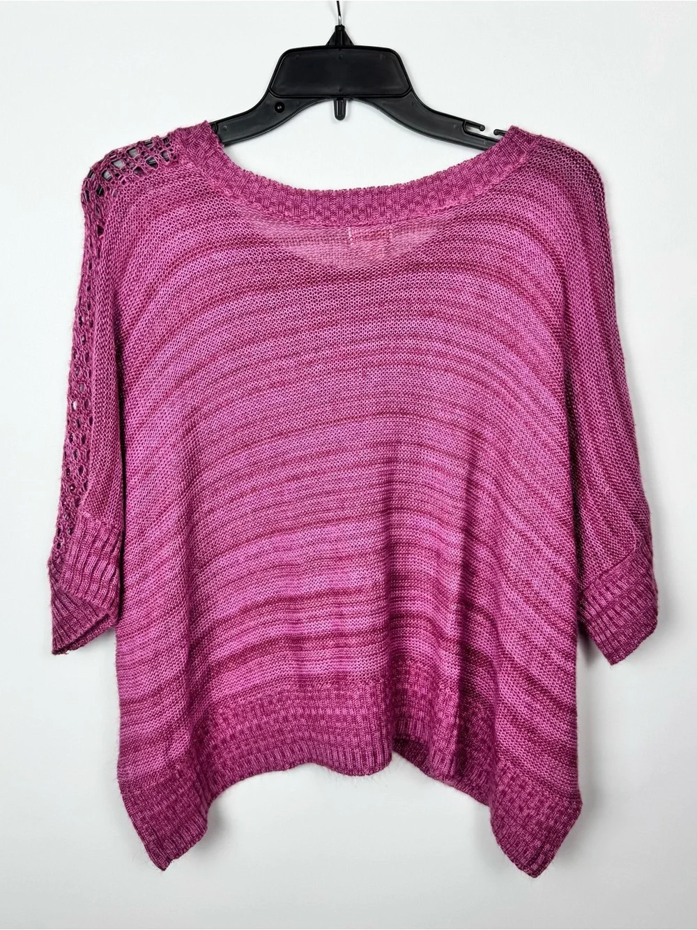 Mossimo Supply Co. Open-Knit Cable Poncho in Pink - Picture 4 of 6